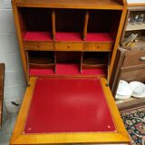 cherry wood secretary with lyre base from the 50s-60s