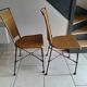 Paire chaises fer forgé et rotin vintage