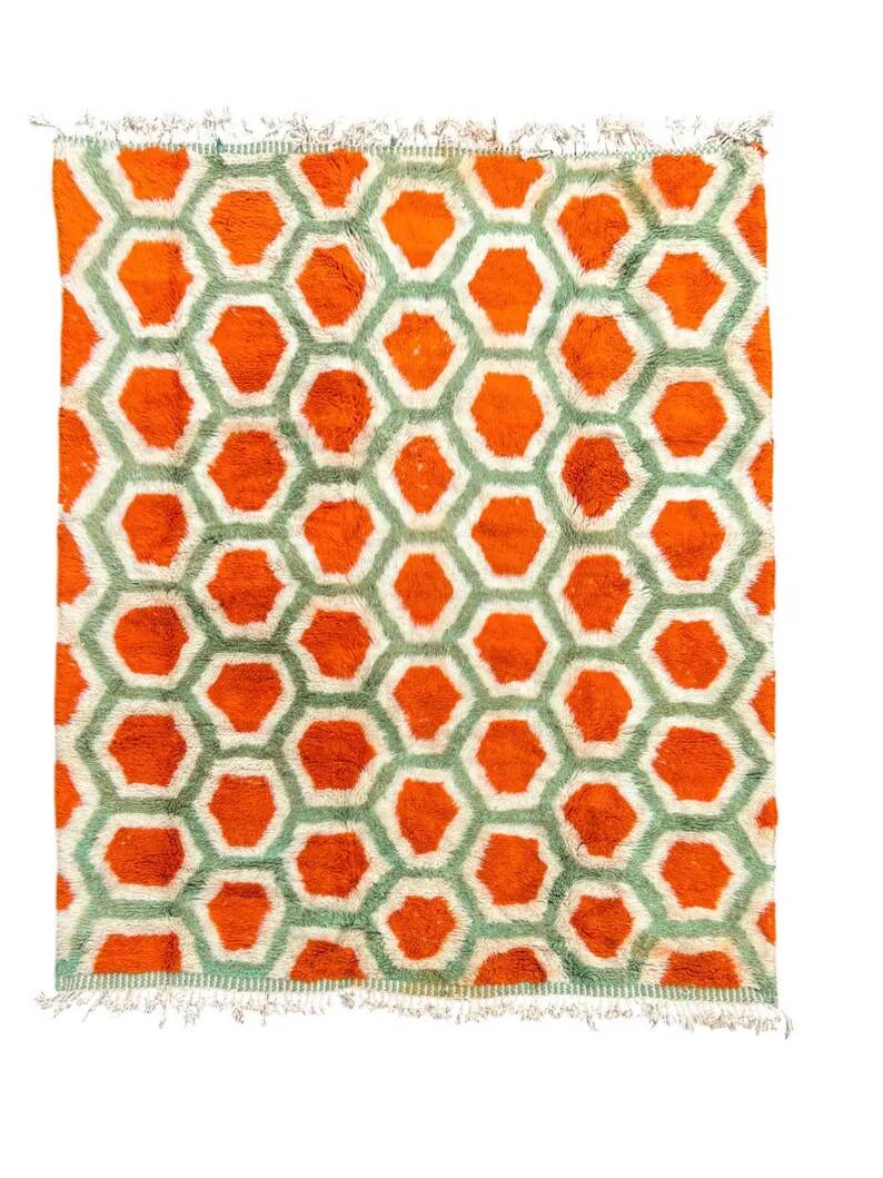 Vintage Moroccan Berber rug Beni M'rirt retro decoration