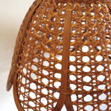 Suspension rotin forme fleur