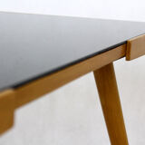Coffee Table with Black Glass Top by Jiří Jiroutek for Cesky Nabytek, 1960s
