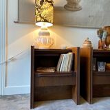 2 Scandinavian bedside tables in dark wood