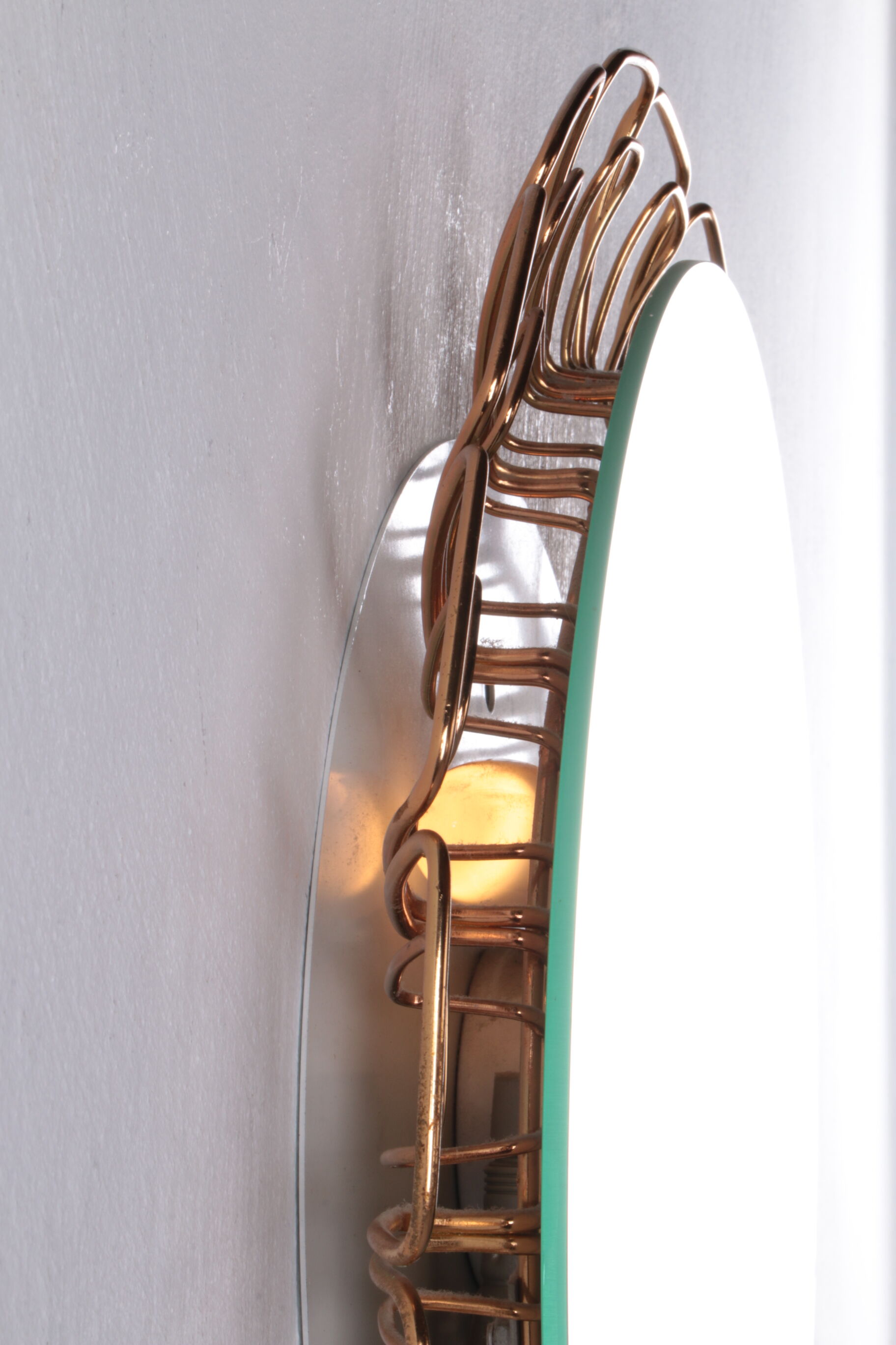 Miroir mural vintage Hillebrand avec éclairage Allemagne des années 1960 51cm