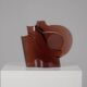 Sculpture en verre géométrique abstraite, Pays-Bas, années 1980