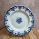 Semi-deep plate Terre de Fer Clairefontaine LG Normandy 19th century blue decoration