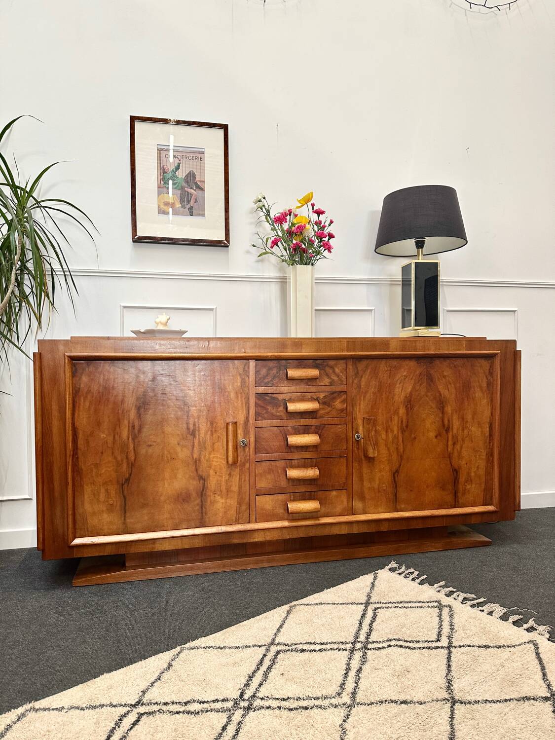 Art Deco walnut sideboard