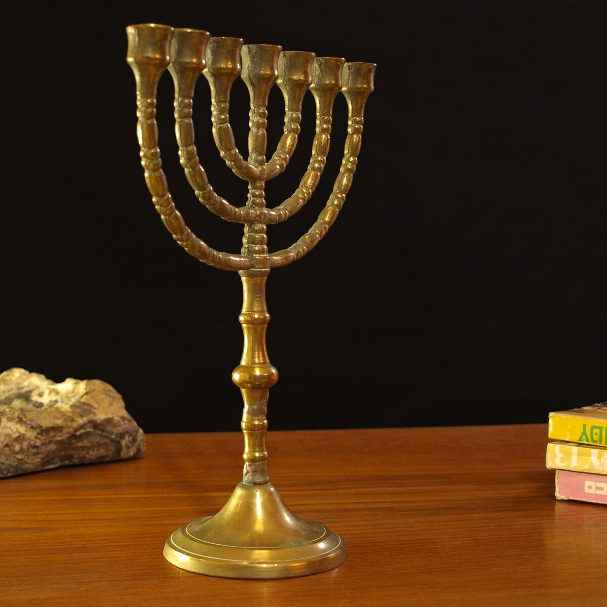Ancient Menorah, 7-pointed bronze candlestick