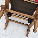 1970s, Danish highback rocking chair, oak wood, furniture wool, original condition.