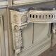 Louis XVI wall console in carved wood, grey patina, 18th century.