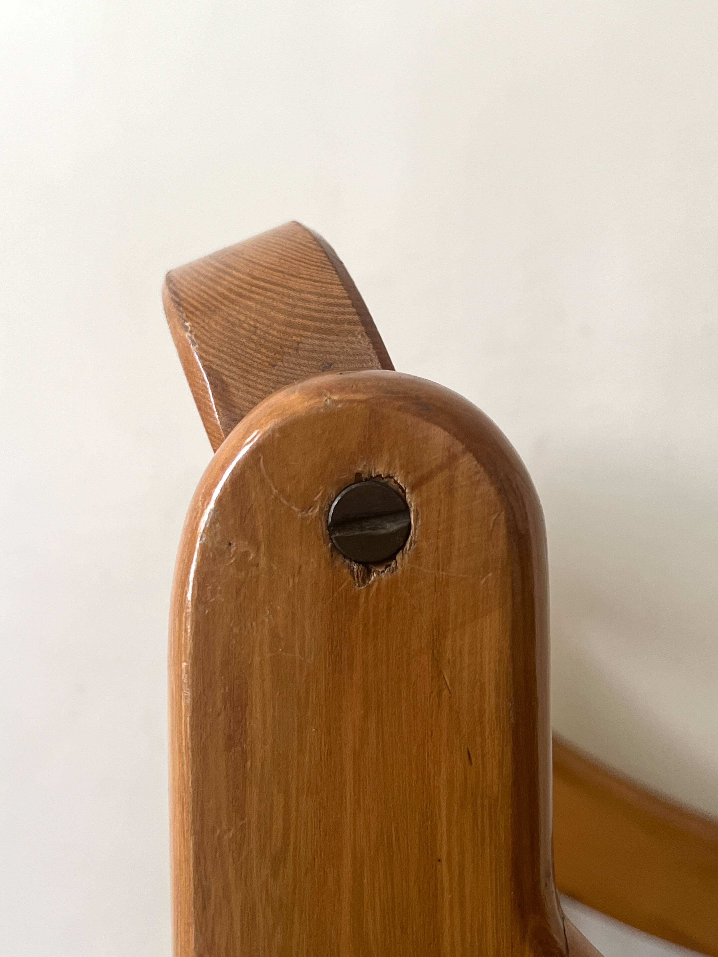 Chaise scandinave vintage en orme et corde tressée, design 1950