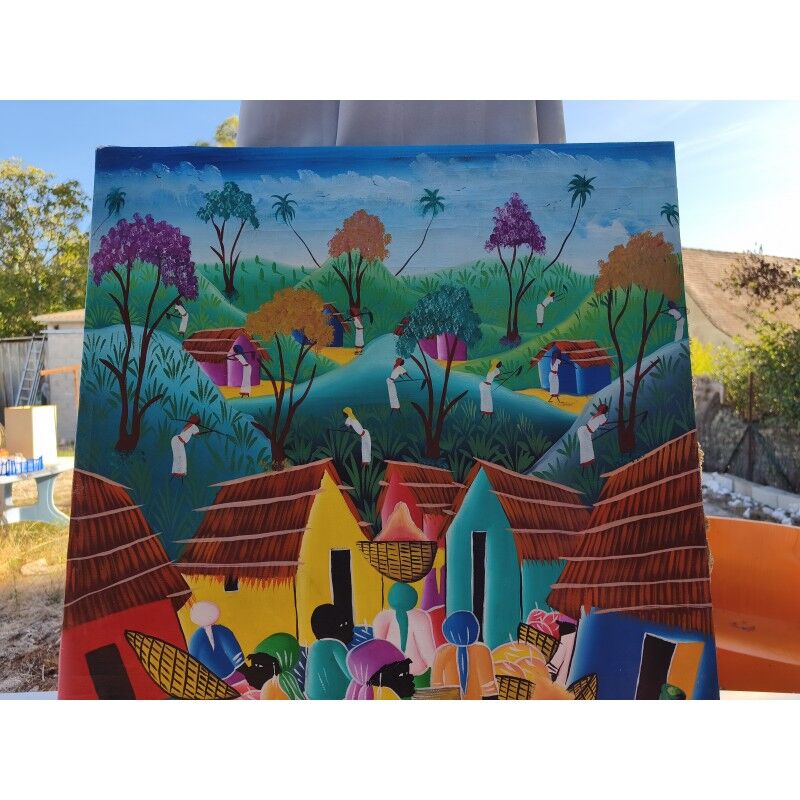 Tableau à l'huile sur toile haïtienne