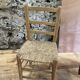 Pair of rustic-style vintage straw wood brutalist chairs