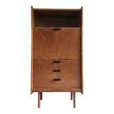 Vintage secretary in light oak veneer 1960
