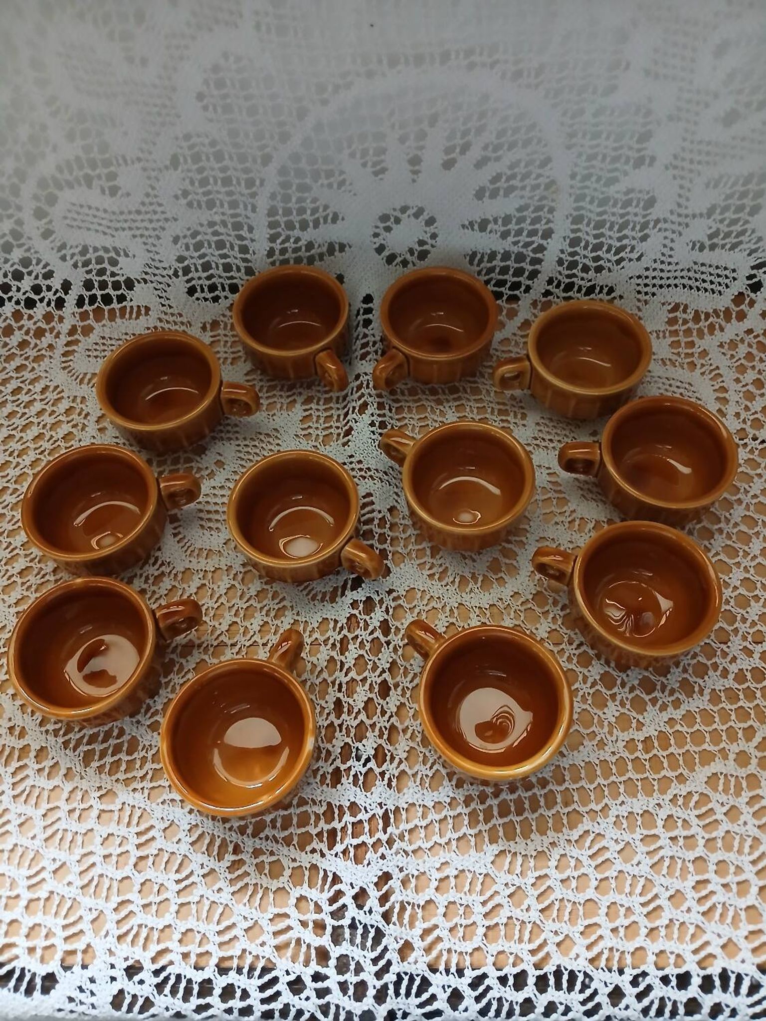 12 antique coffee cups with saucers