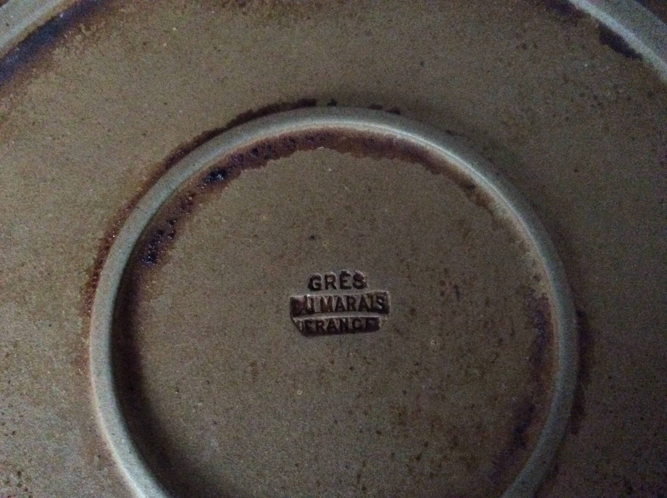 2 stoneware dinner plates