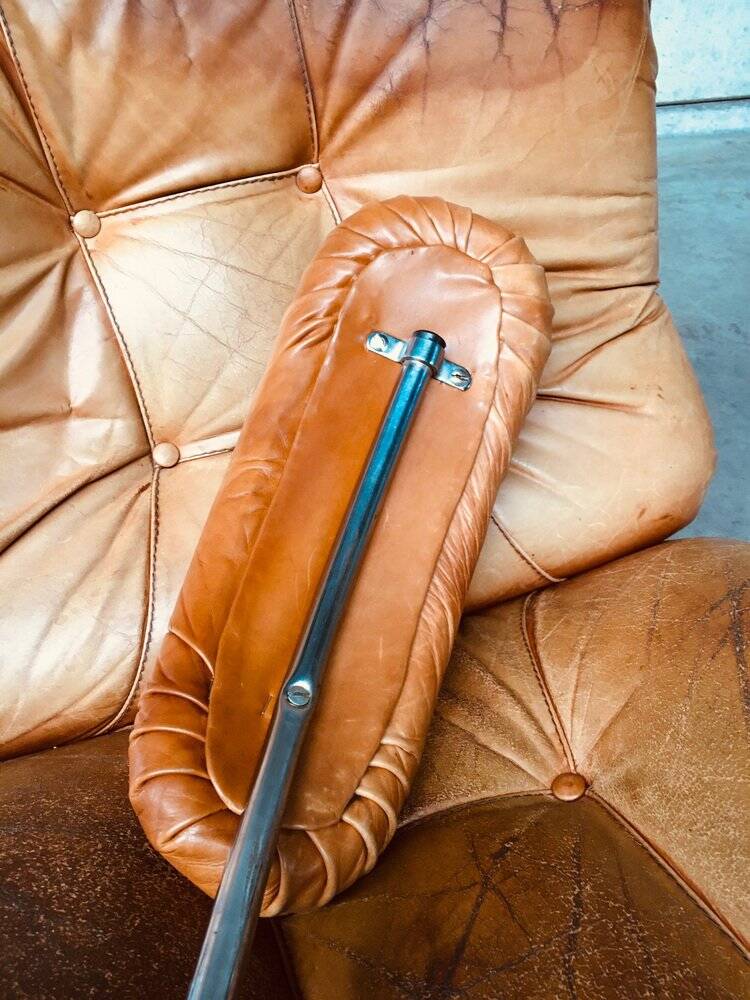 Mid-Century Modern Italian Leather Sectional Sofa by Ipe, Italy, 1970s, Set of 5