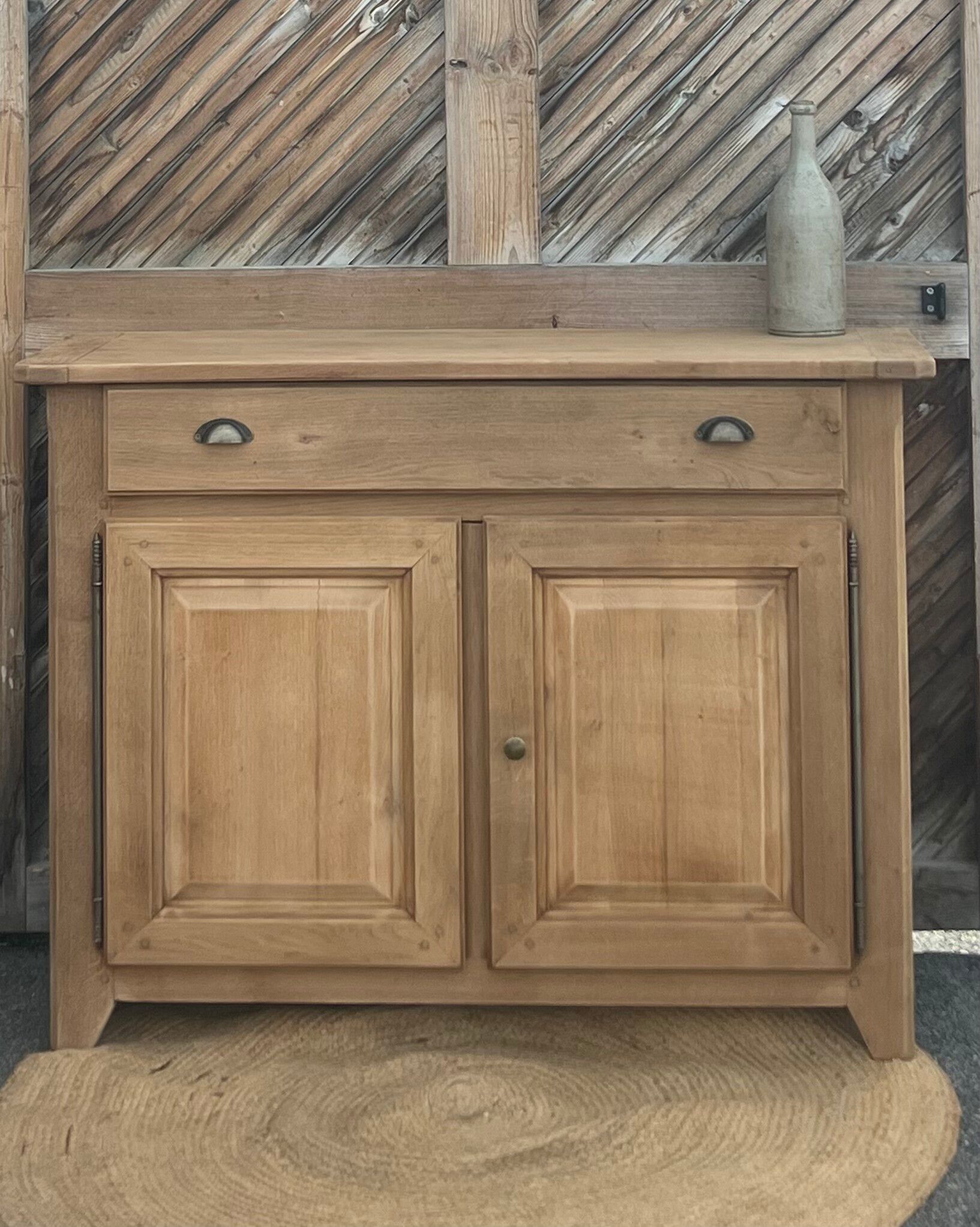 Old Parisian buffet in raw solid oak