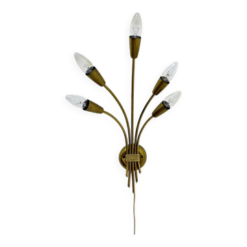 Mid-century brass wall light sconce, 1950s