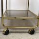 Desserte table roulante pliable mb patent italy en métal doré 70's