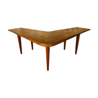 Vintage Scandinavian boomerang coffee table with folding extensions by Samcom, 1960