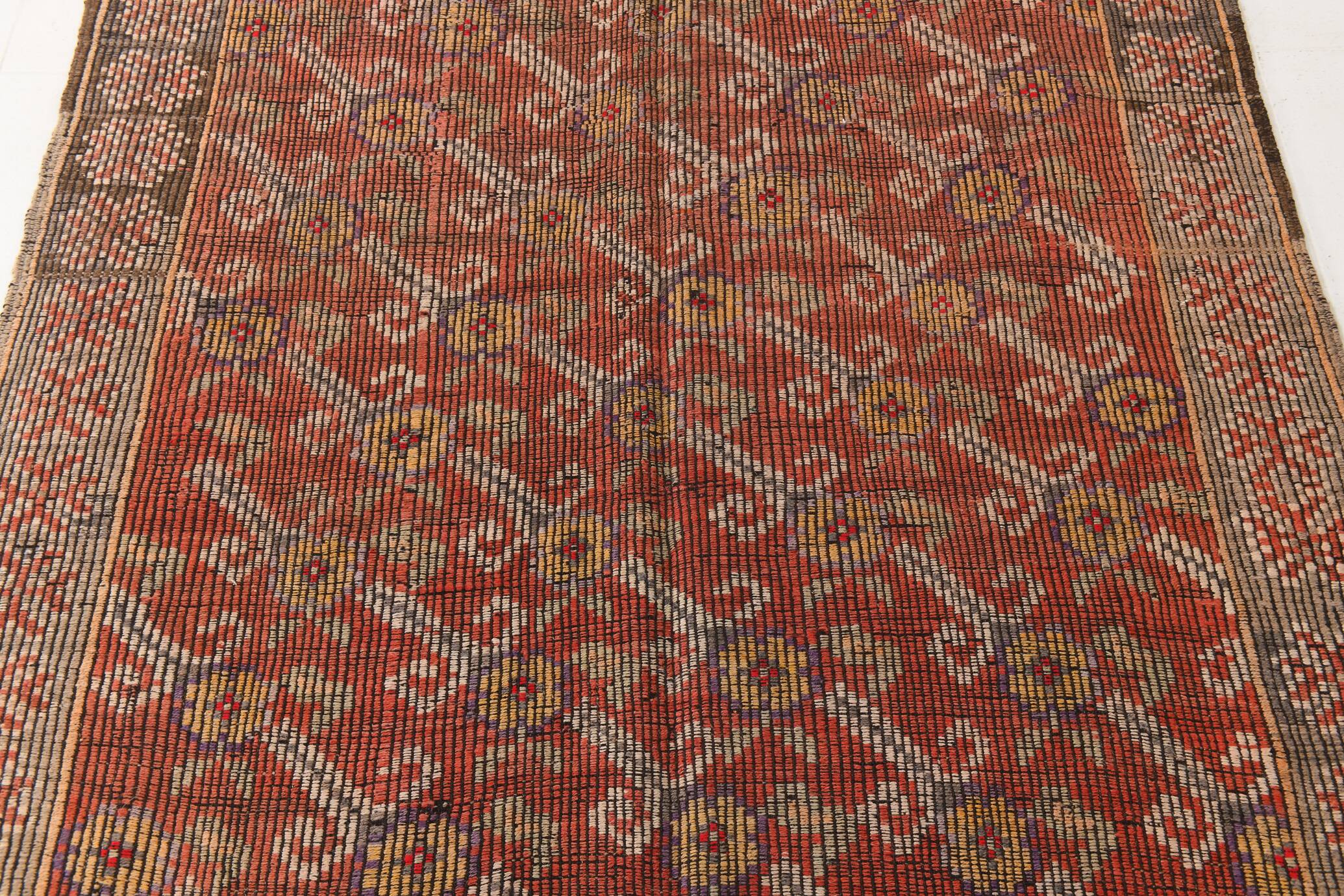 Rug For Living Room Red Turkish Kilim Rug, 151x336Cm