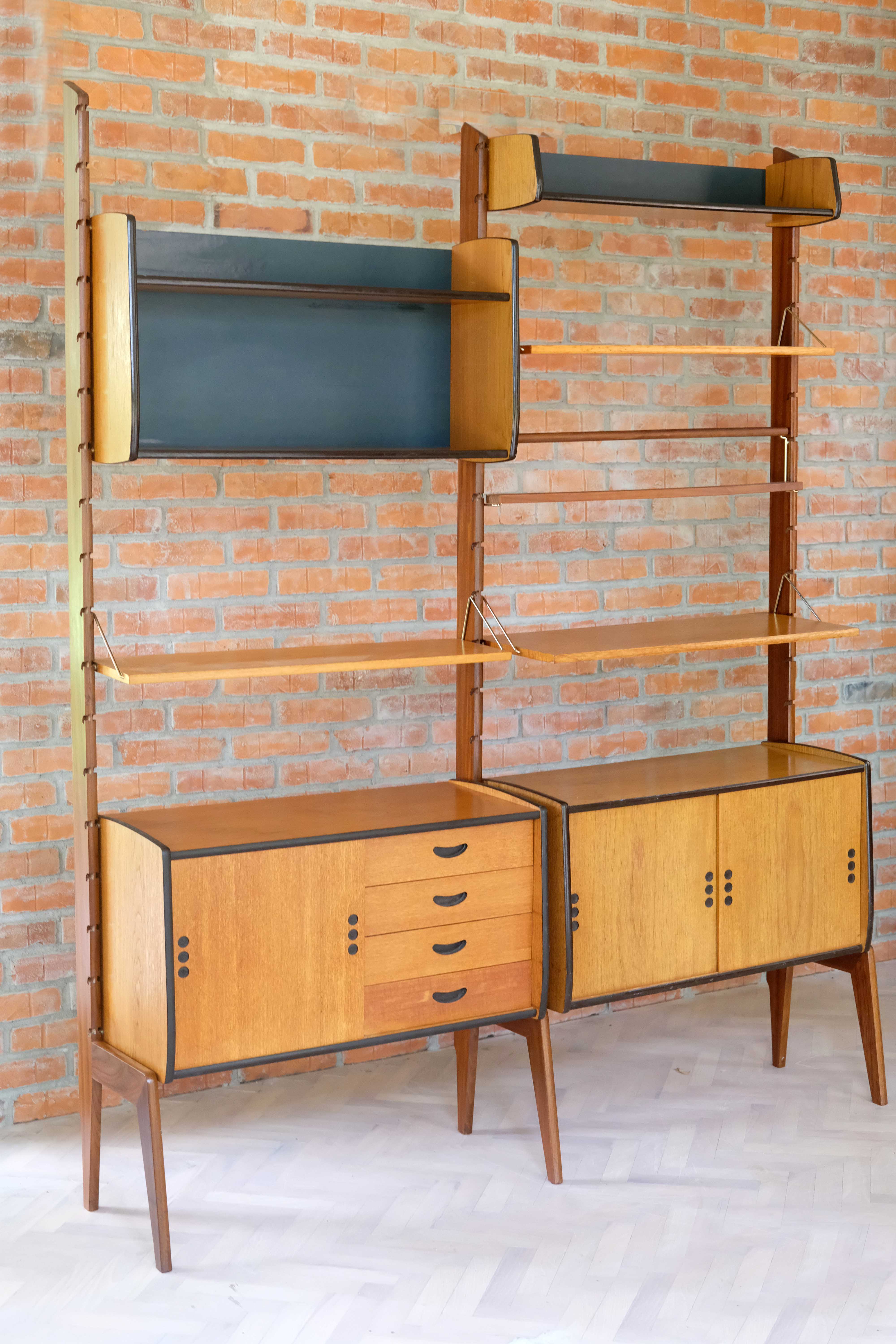 Wall Unit by John Texmon and Einar Blindheim, System Ergo, 2 Modules, Norway 1960's