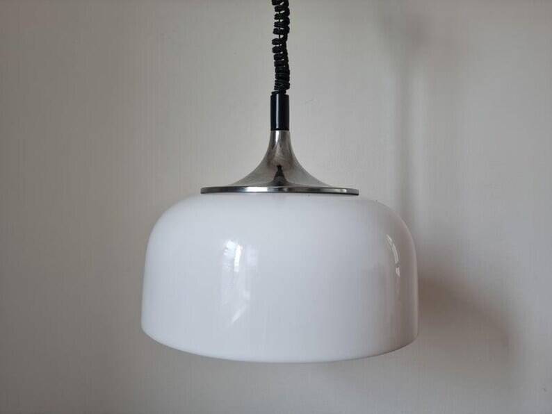 Set of Two Midcentury Design Pendants Meblo, Harvey Guzzini, Italy, 1970s