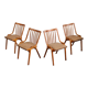 Set of 4 fabric chairs by Ton Bystrice 1960