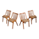 Set of 4 fabric chairs by Ton Bystrice 1960