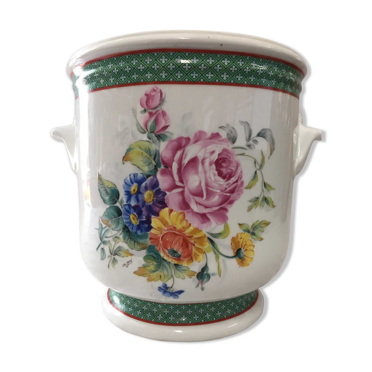 Old pot cover vase real porcelain france paris art decorative design