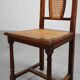Chaise en bois et rotin française antique, vers 1900