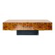 Jean-Claude Mahey coffee table in vintage 70s burr walnut