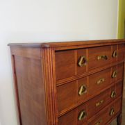 Art Deco chest of drawers - 4 drawers - locks - checkered wood veneer top - 50s