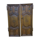 Paire de portes sculptées XVIIIème avec patères