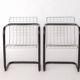 Pair of vintage metal armchairs – Chrome wire mesh – Italy, 1980s