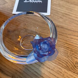 Daum France decorative bowl – Crystal paste – Blue flower – Brand