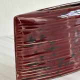 Rectangular red ceramic vase