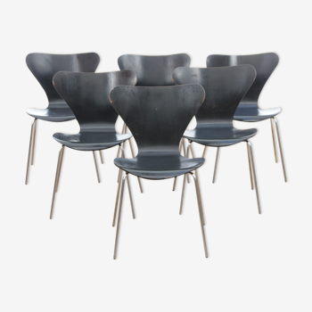 Suite 6 chaises serie 7 d''Arne Jacobsen édition Fritz Hansen