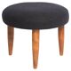 Vintage black wool stool from the mid-century, Denmark, 1960.