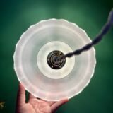 Vintage frosted glass lampshade pendant light