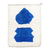Beni Ouarain Berber rug with Majorelle blue patterns, 1.56 x 1.19 m