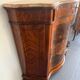 Curved support furniture in floral marquetry – Louis XV style, marble top, late 19th century.