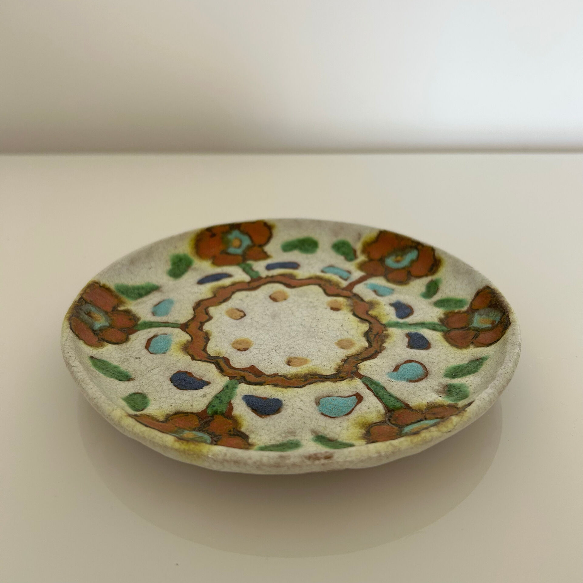 Flowered plate signed