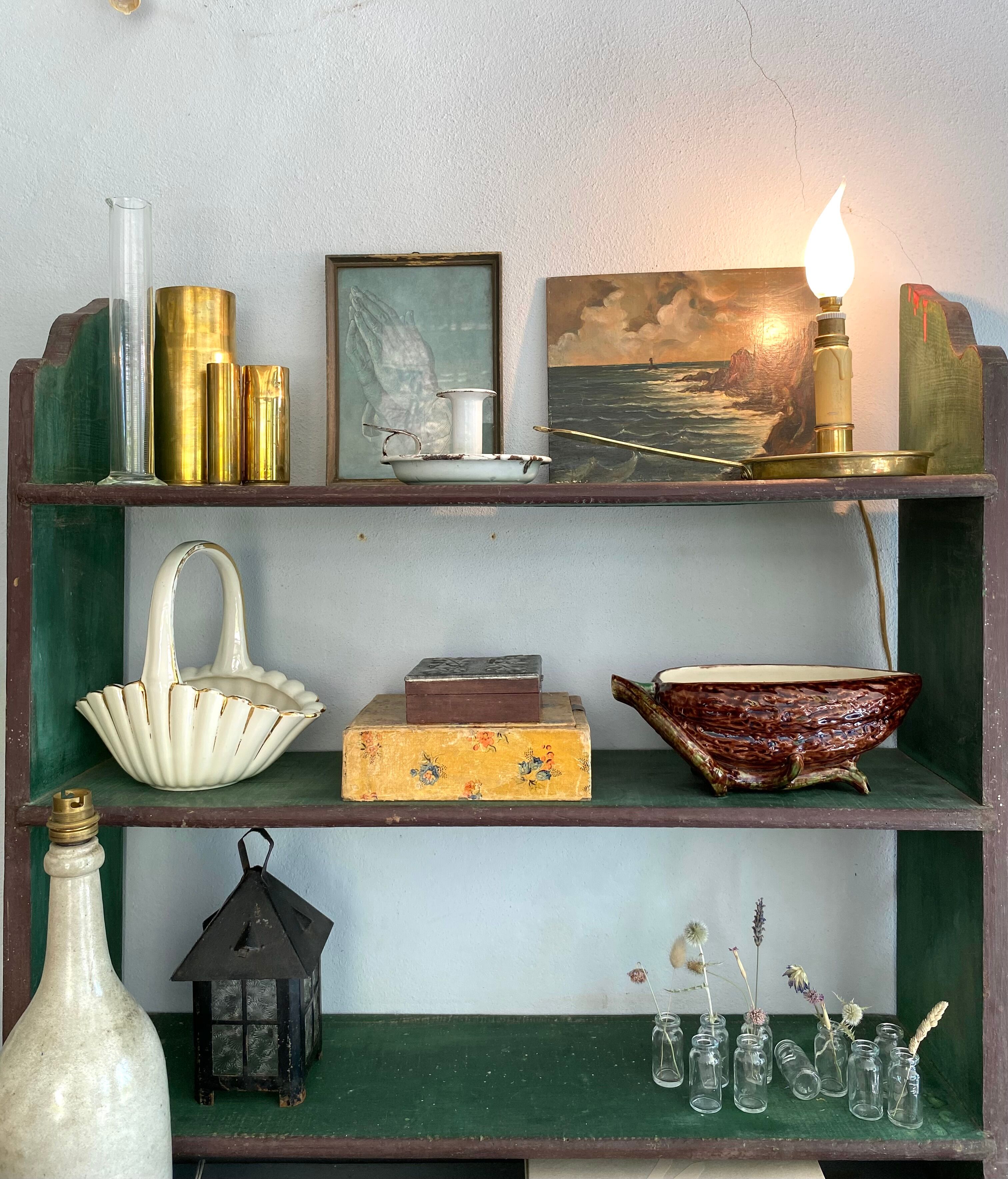 Candlestick lamp, fabric cable, flame bulb