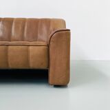 Mid-Century Swiss Cognac Leather DeSede DS-44  Extendable 2-seater Sofa by DeSede 1970s.