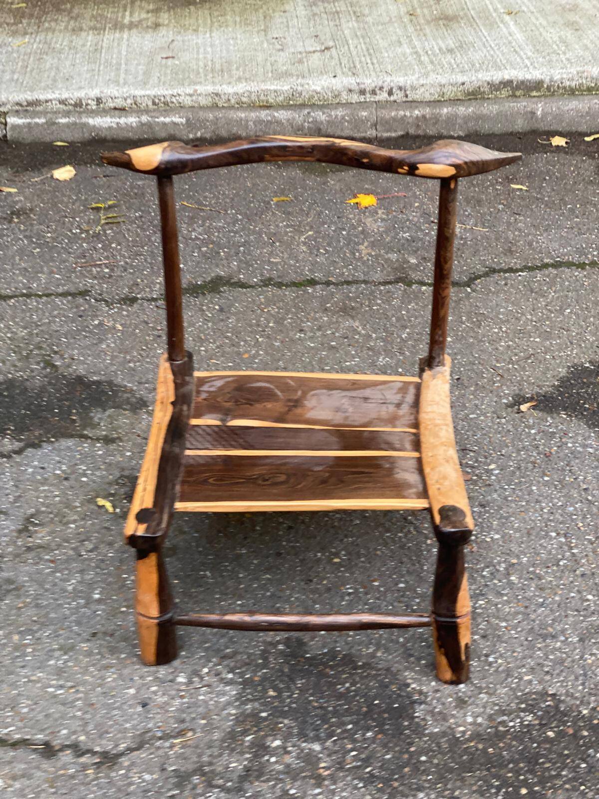Hand-carved African chair from Ivory Coast