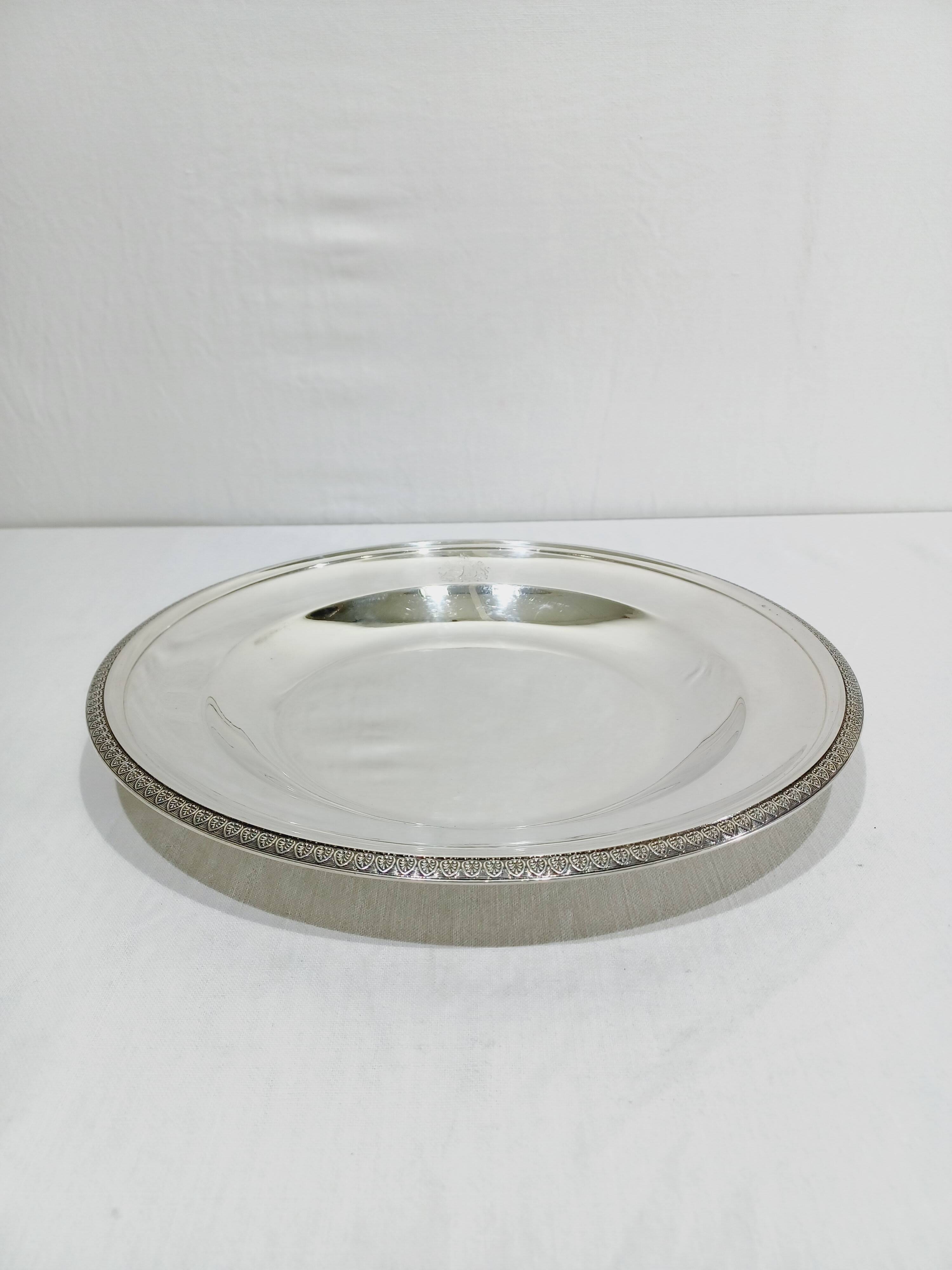 CHRISTOFLE - MALMAISON MODEL - SILVER-PLATED METAL PLATTER
