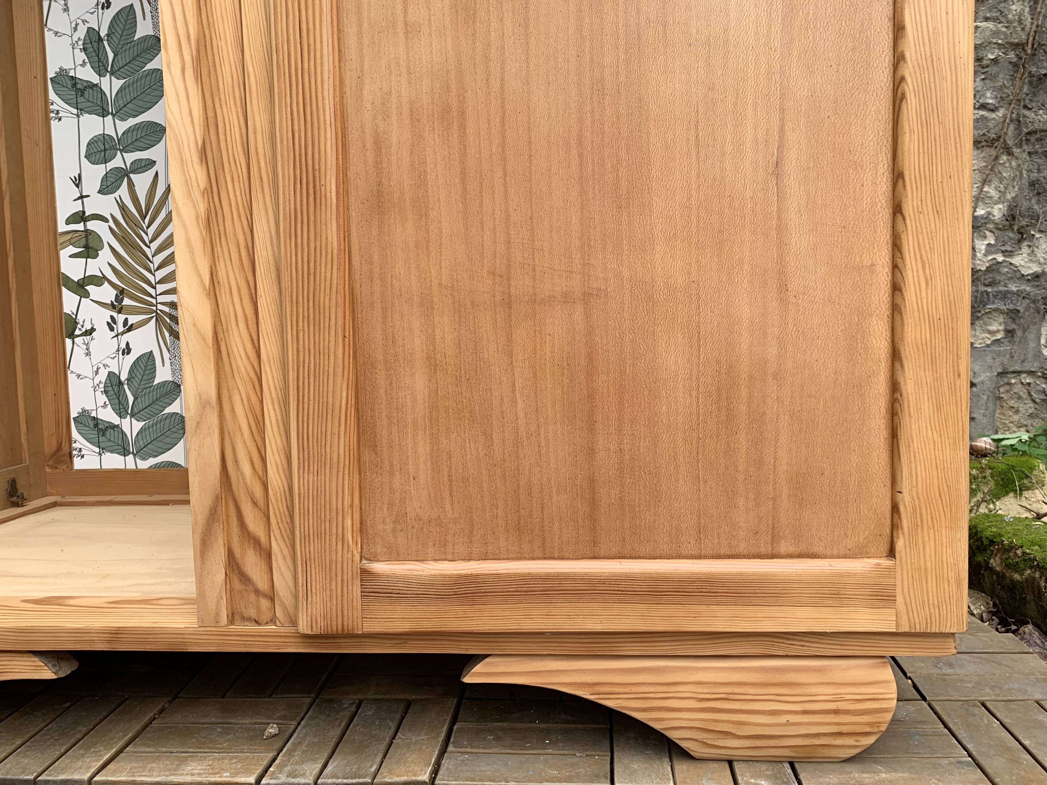 Parisian art deco wardrobe solid raw wood wardrobe