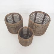 Set of three manou baskets or side tables attrb. to Tito Agnoli, Italy 1970