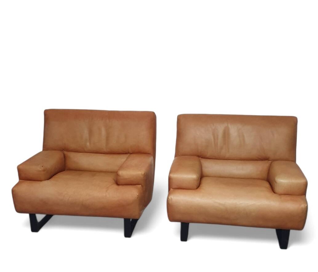 2 x Machalke lounge chair / thick leather